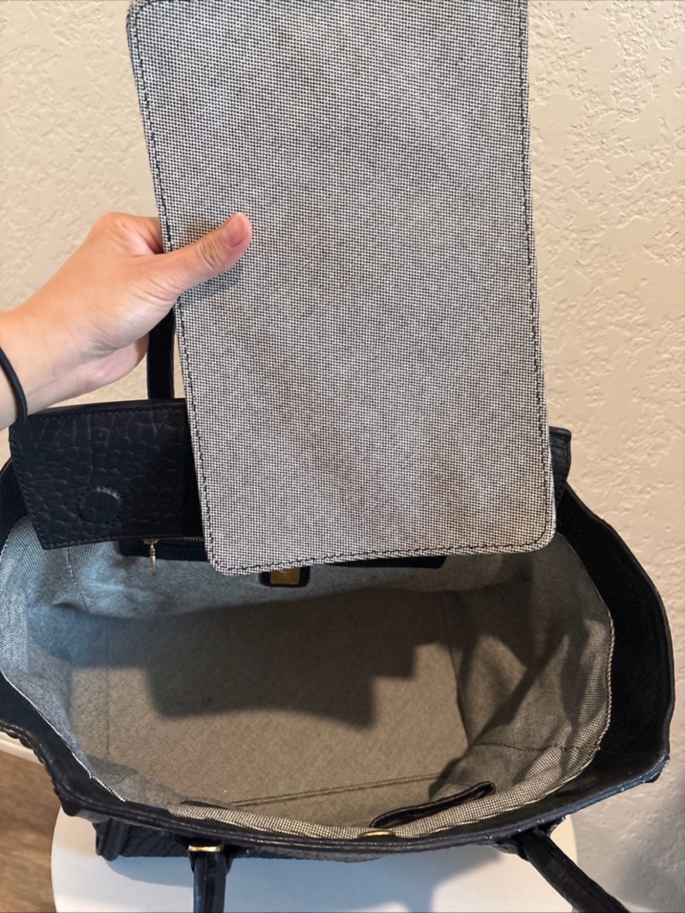 MCM Textured Black Leather Structured Tote - Picture 8 of 15